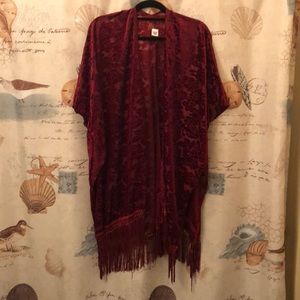 Burgundy sheer cover